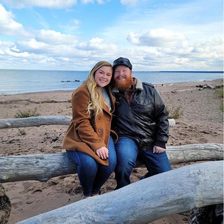 Our engagement day at Wisconsin Point, on Lake Superior.