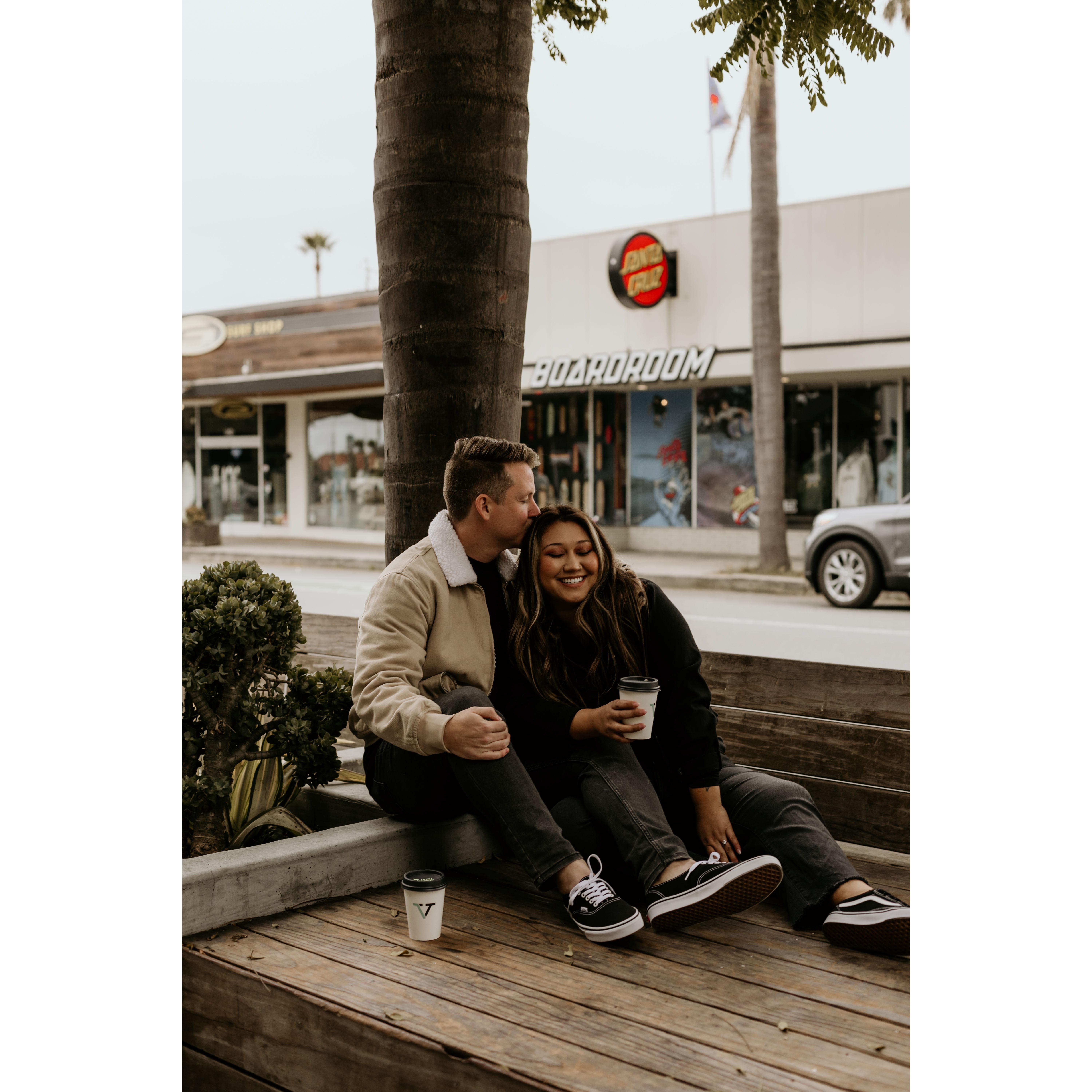 They had their first date in Santa Cruz chatting, smiling, and laughing on this very bench. Little did they know that this was the moment when their life together would begin.