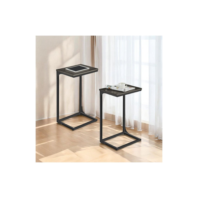 LEDREM TV Trays Set Of 2 C Table Couch Side Table Set Of 2 C Shaped End Table Couch Tables That Slide Under