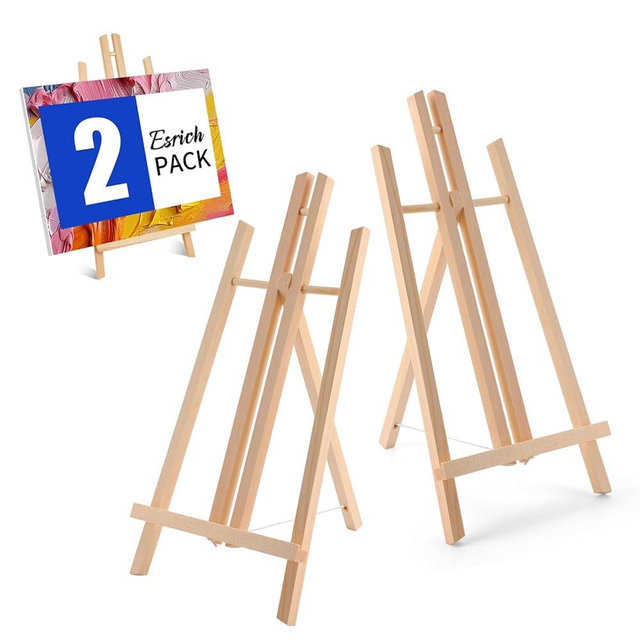 ESRICH 2Pack16in Tabletop Easel,Tabletop Easel for Painting Party, Wooden Tabletop Display Easels,Painting Easel for Displaying Canvases, Photos, Display Tripod Holder Stand for Students Kids