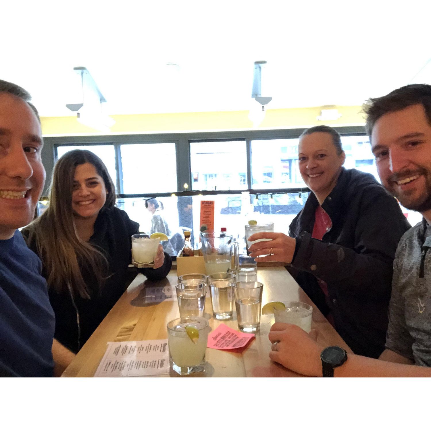 Friends Christmas, NYC 2018 with Luther and Angela at a margarita bar way too early in the day!