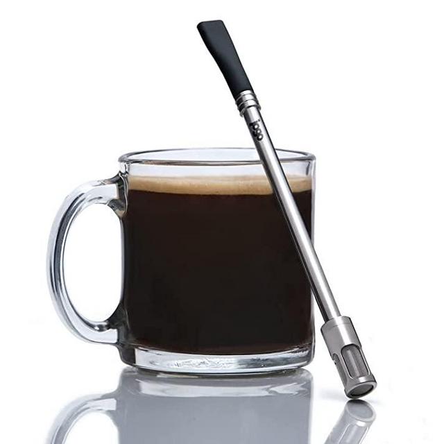 JoGo - Portable Coffee and Tea Brewing Straw - Reusable Coffee Maker Made of Stainless Steel with Single Serve Strainer - Filter Function for Hot and Cold Brew - Ideal for Coffee and Loose Leaf Teas