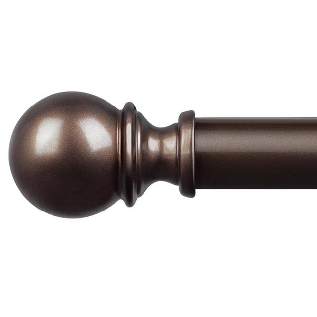 Zeerobee Curtain Rods for Windows 66 to 120, Adjustable Heavy Duty Wrap Around 1 Inch Curtain Rod, Outdoor Indoor Room Divider Modern Drapery Pole, Antique Bronze, 32-120"