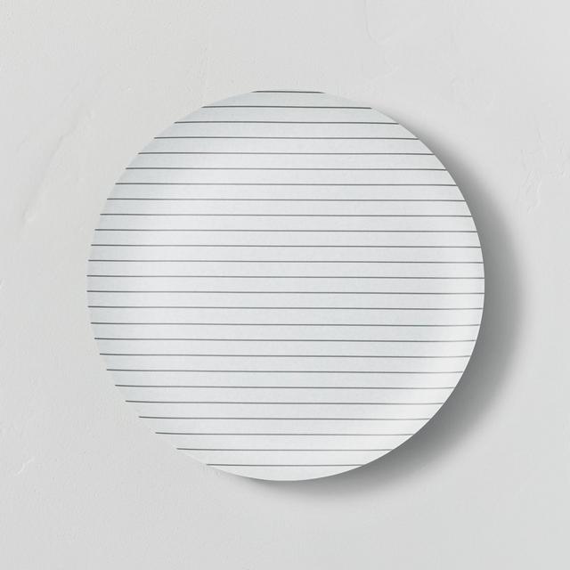 Bamboo Melamine Stripes Dinner Plate Ebony/Sour Cream - Hearth & Hand™ with Magnolia