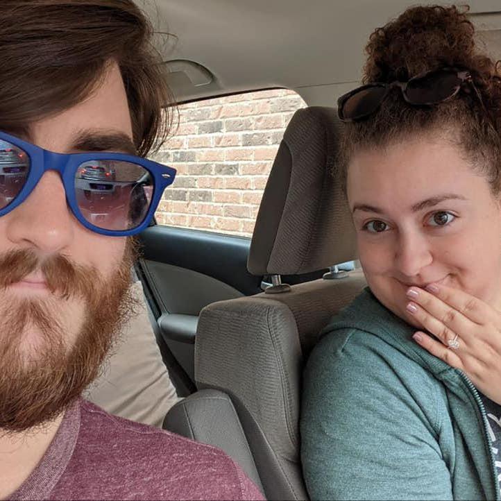 Had to get the famous "just engaged" selfies in - even before a 12 hour drive!