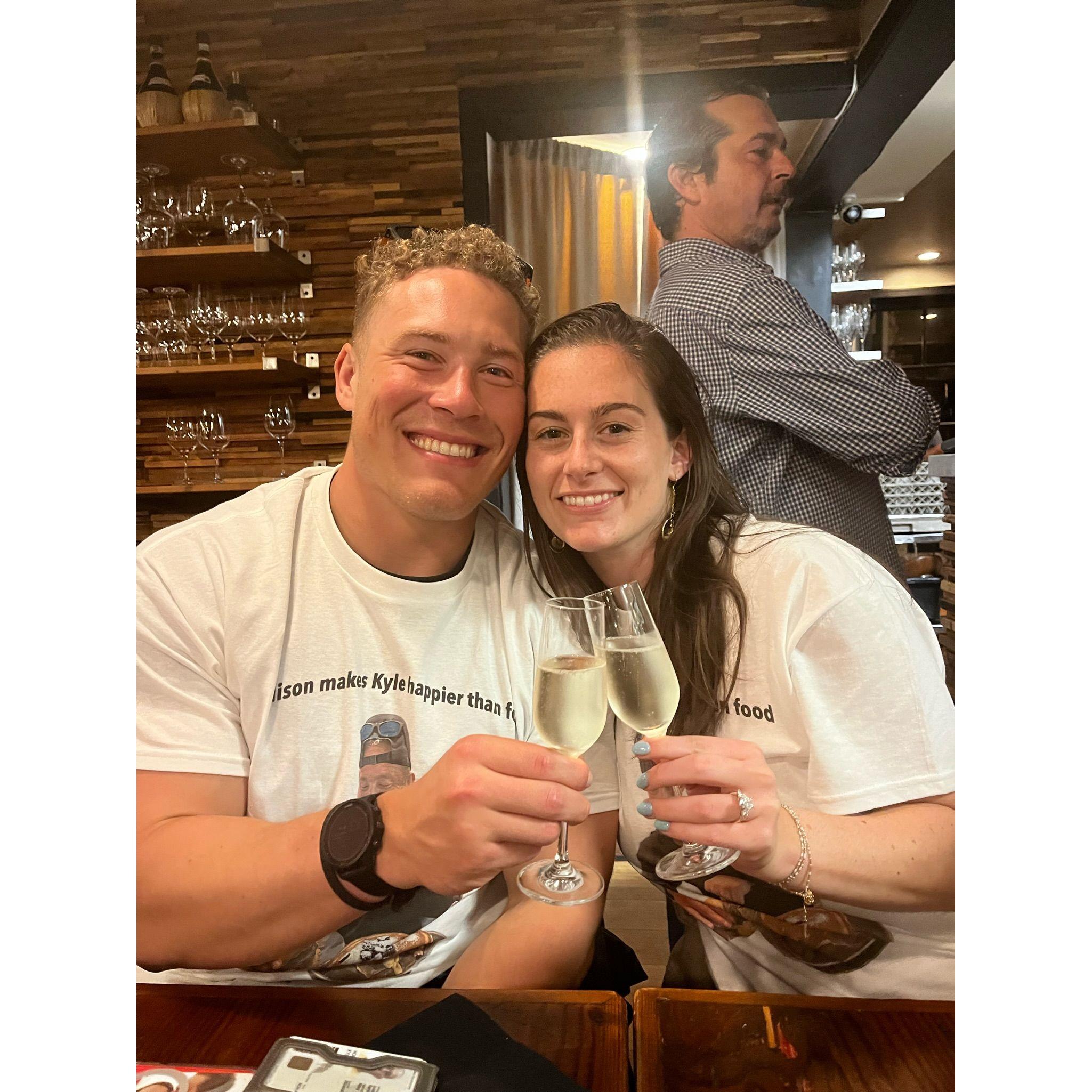 Celebrating in Carmel! (with matching T-shirts)