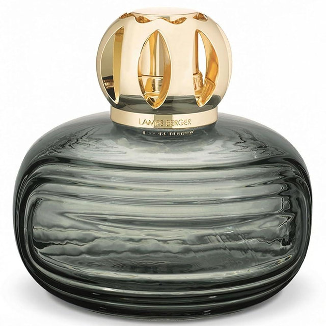 MAISON BERGER – Enigma Lampe Berger – Art Deco 2-in-1 Odor-Neutralizing and Fragrance Catalytic Lamp, 386 mL / 13.05 fl oz – No Fragrance Included – Made in France (Grey)