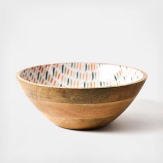 Feathered Wooden Footed Bowl