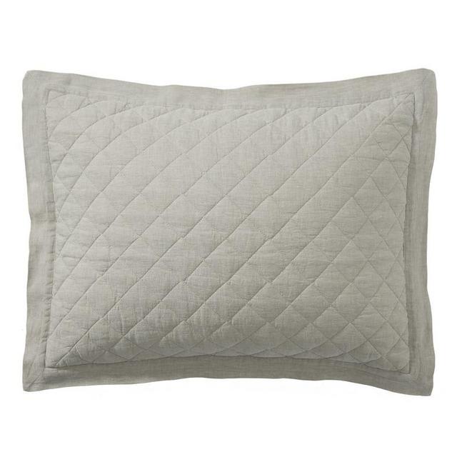 Eucalyptus Belgian Flax Linen Diamond Quilt & Sham Standard