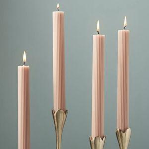 Fluted Taper Candles, Set of 4