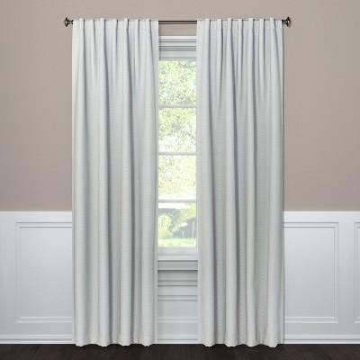 Blackout Curtain Panel Small Check Gray 95" - Threshold&#8482;