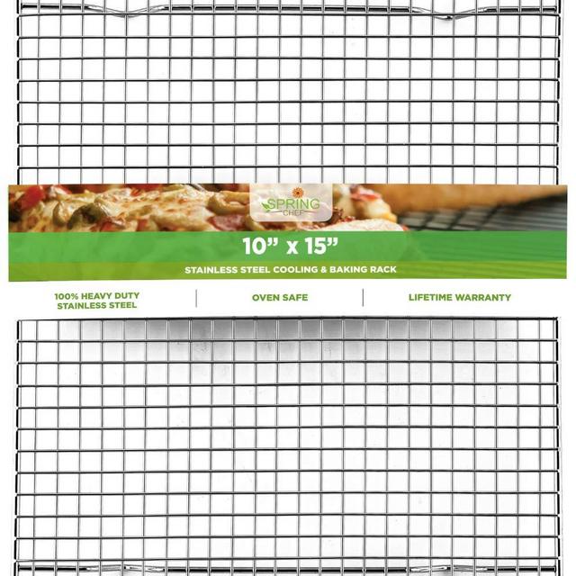 Oven Safe, Heavy Duty Stainless Steel Baking Rack Cooling Rack, 10 x 15 inches Fits Jelly Roll Pan