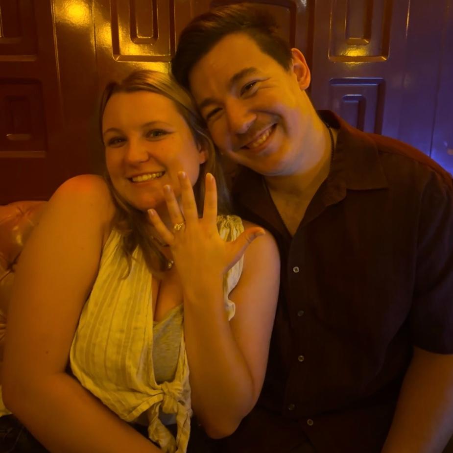 Celebrating the night of our engagement