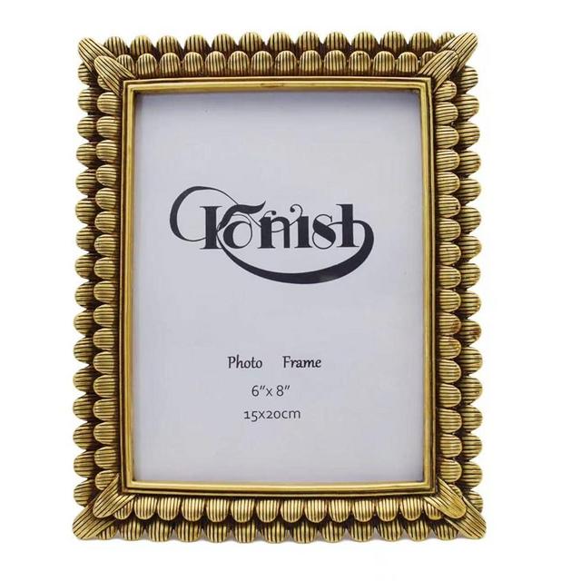 KONISH Vintage Picture Frame 6x8 Antique Gold Photo Frame Table Top Wall Ornament