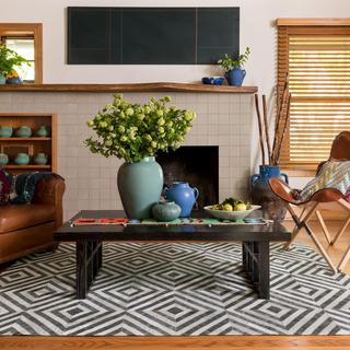 Hand Stitched Cowhide Diamond Dorado Rug