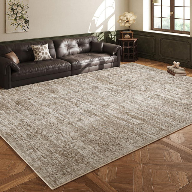 BUDISI Area Rug 5x7 Washable Rug/Machine Washable Beige Vintage Traditional Floor Cover Foldable Thin Retro Style Indoor Distressed Non-Slip Carpet Bedroom Living Room Dressing Table