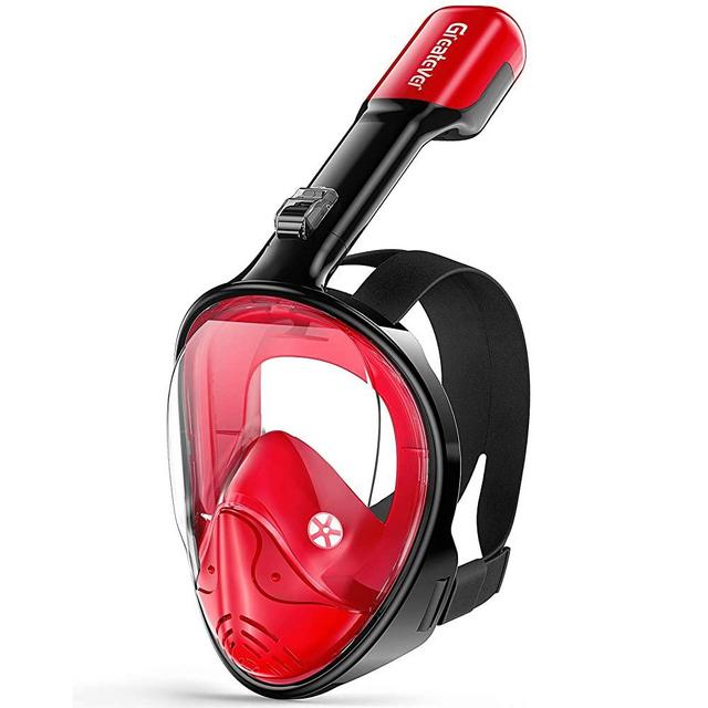 Greatever G1 Snorkel Mask Foldable Panoramic View Full Face Snorkeling Mask with Detachable Camera Mount, Dry Top Set Anti-Fog&Anti-Leak, for Adults&Kids
