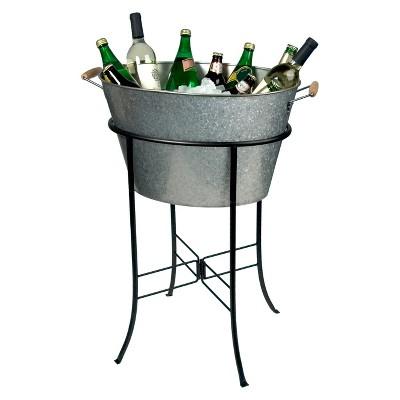 Target- Masonware Oval Party Tub with Stand, Galvanized
