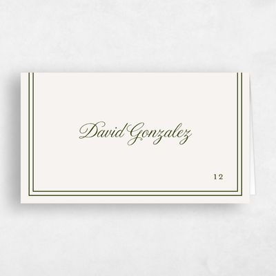 Light Oatmeal, Beige Wedding Place Card - Cassie