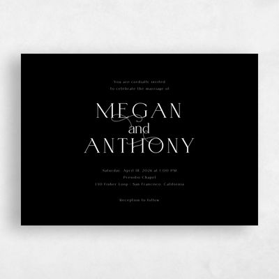Black Elegant Wedding Invitation - Hodgson Landscape