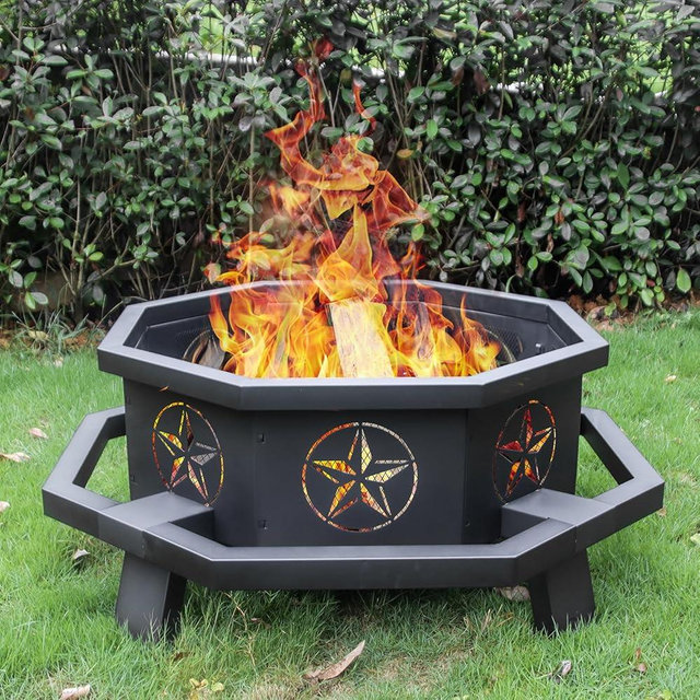 Verdeluxe 42 Inch Octagonal Fire Pit,Outdoor Fire Pit,Wood Burning Firepit,Bonfire Fire Pit,Firepits for Outside,Camping, Backyard, Patio,Bonfire…
