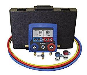 Mastercool (99872-A) Blue R134A Digital Manifold Gauge Set with 72" Hose and Manual Coupler