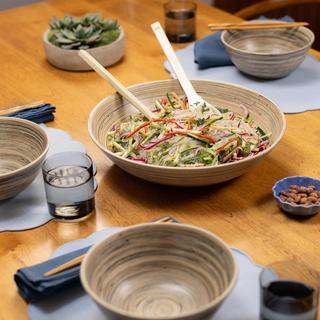 Lexa Bamboo 5-Piece Bowl & Utensil Set