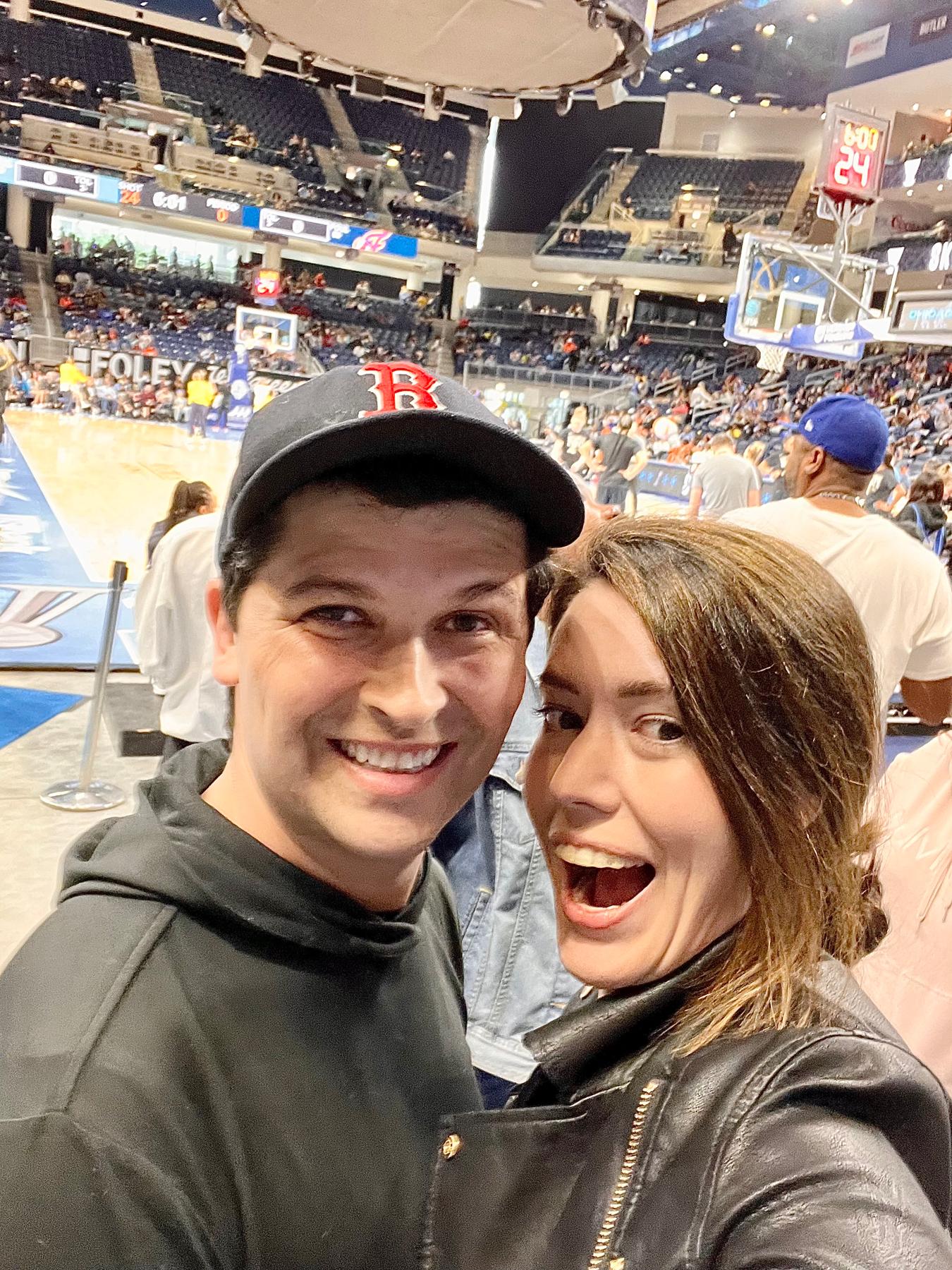 Our first courtside WNBA game 😍 Thanks Colleen and Kevin!