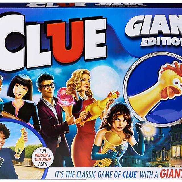 Giant Clue Classic Mystery Party Retro Board Game Summer Toy with Large Rooms, Giant Cards, and Foam Tools, for Kids and Families Ages 8 and up