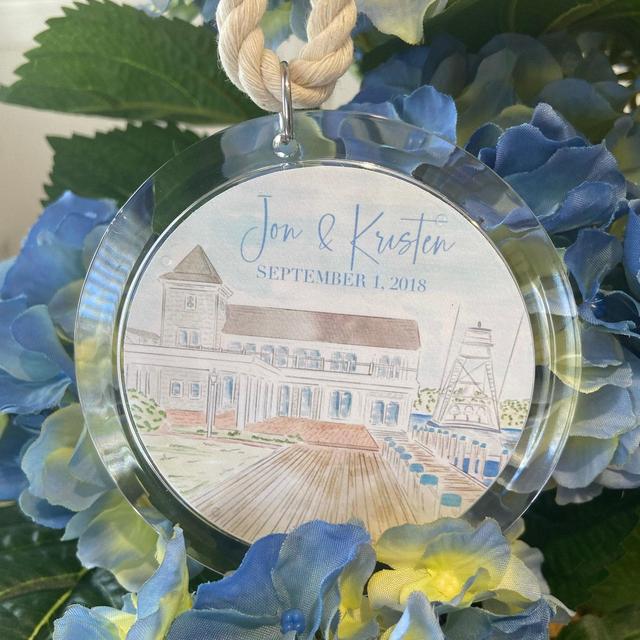 Wychmere Beach Club Custom Acrylic Ornament|Cape & Islands|Cape Cod|MA|Cape Cod Wedding|Gift|Art|Personalized|Map|Harwich