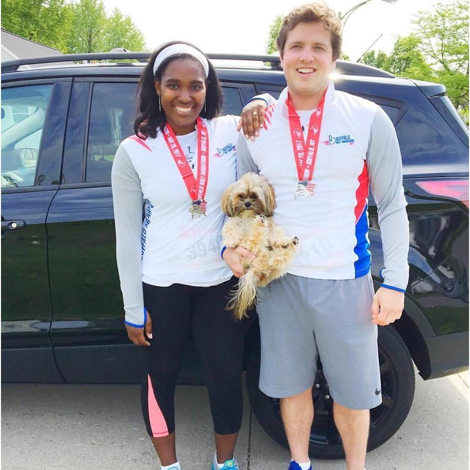 We ran a half marathon together!