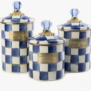 Royal Check Canisters, Set of 3