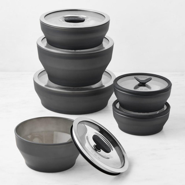 Anyday Frosted Glass Cookware and Storage, Set of 12, Gray