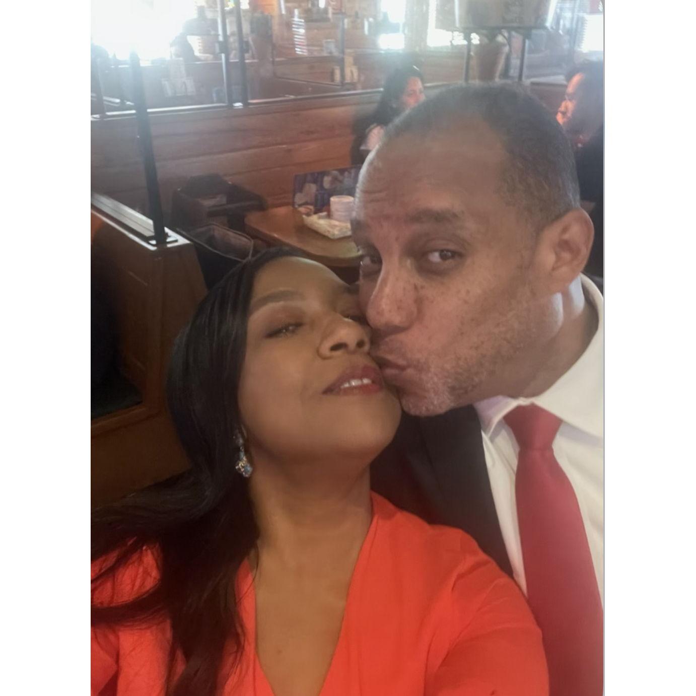 Taking a quick kiss at a church function