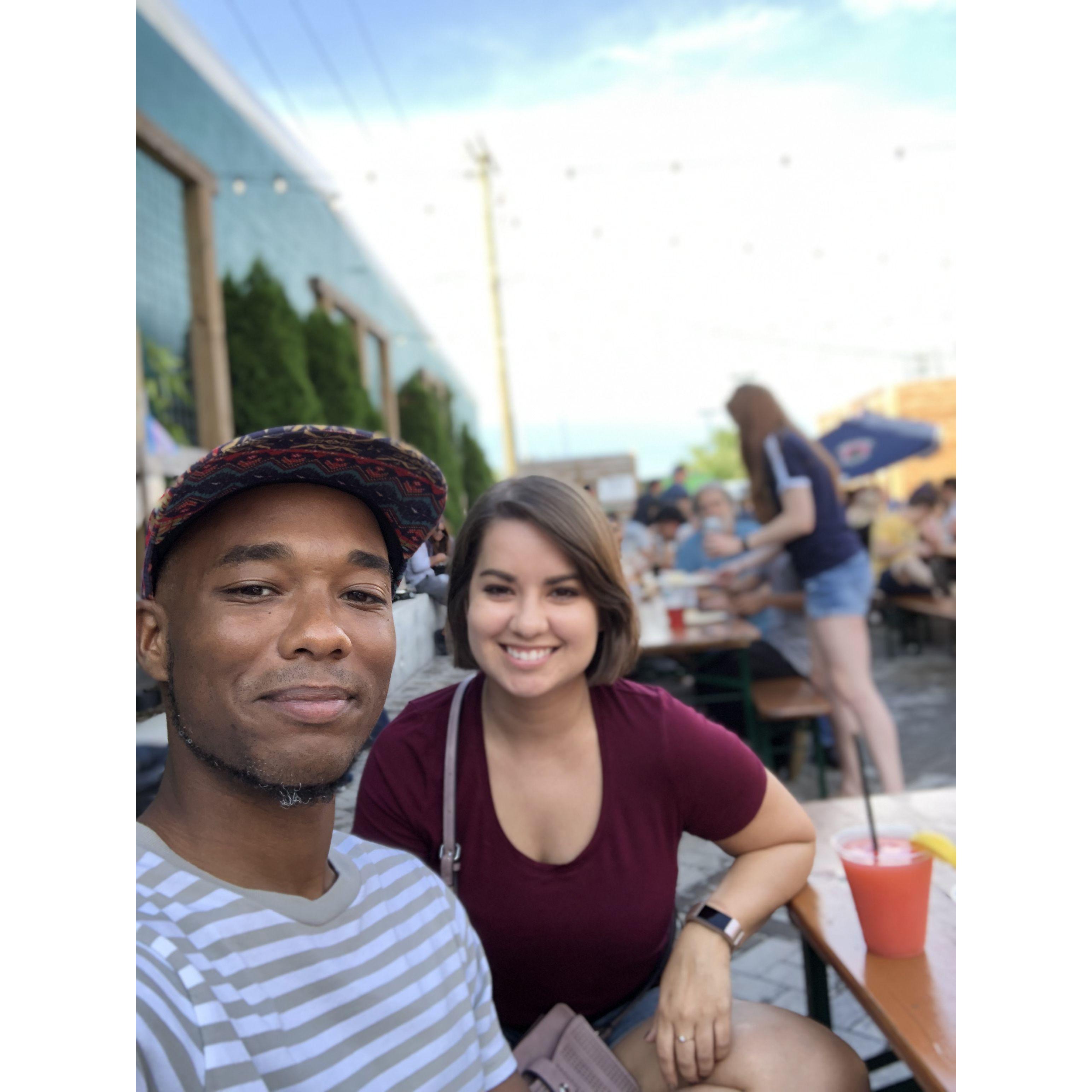 Having a drink before a Soccer match in Nashville, TN in 2019.