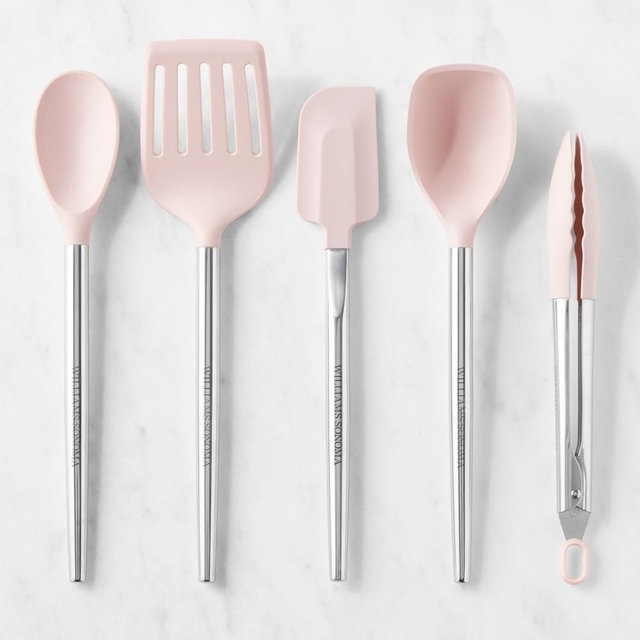 Williams Sonoma Stainless-Steel Silicone, Dusty Rose, Set of 5