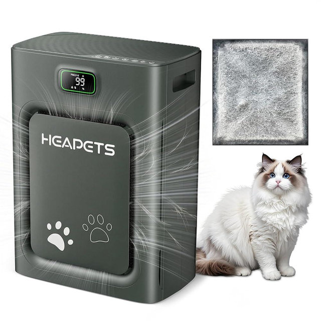 Pet Air Purifier for Home Large Room 2500 sq ft,H13 HEPA Washable Double-Sided Filter,Air Cleaner for Pet Hair Dander Odor Allergies Pollutant Smoke Dust,PM2.5 Air Quality Monitor,Auto Mode,P358 Black