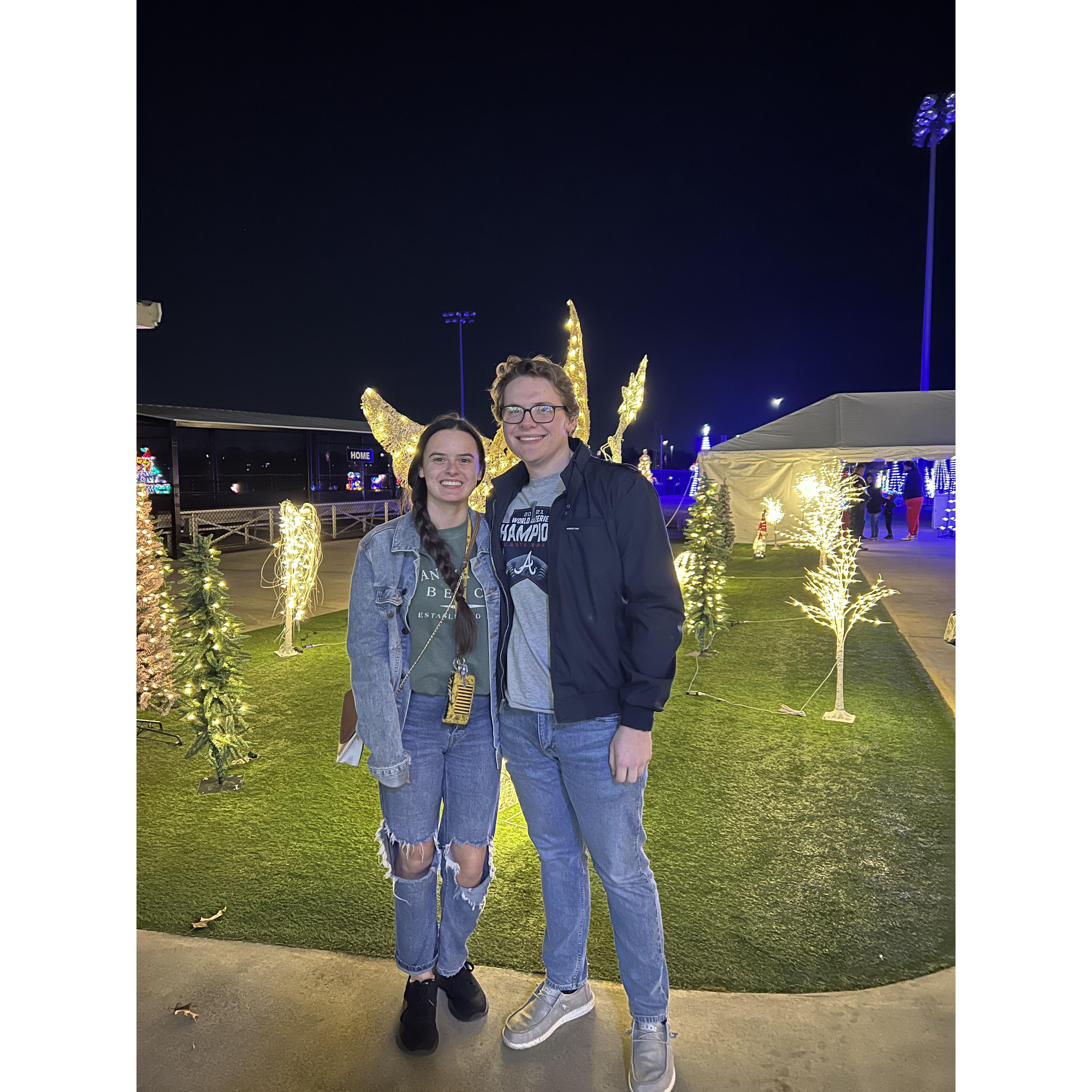 Our first date as a couple. Seeing the Christmas lights in Oxford.