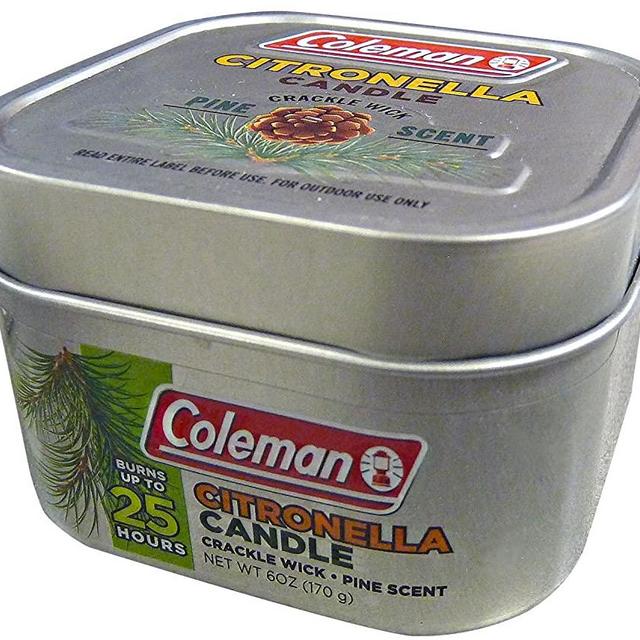Coleman Pine Scented Citronella Candle with Wooden Crackle Wick - 6 oz Tin
