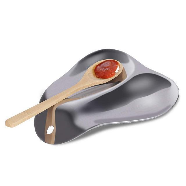 Stainless Spoon Rest, Kmeivol Stainless Steel Double Spoon Rest, Sturdy and Durable Stainless Steel Spoon Rests for Kitchen, Multifunction Spoon Rest Stainless Steel for kitchen, stove top, counter