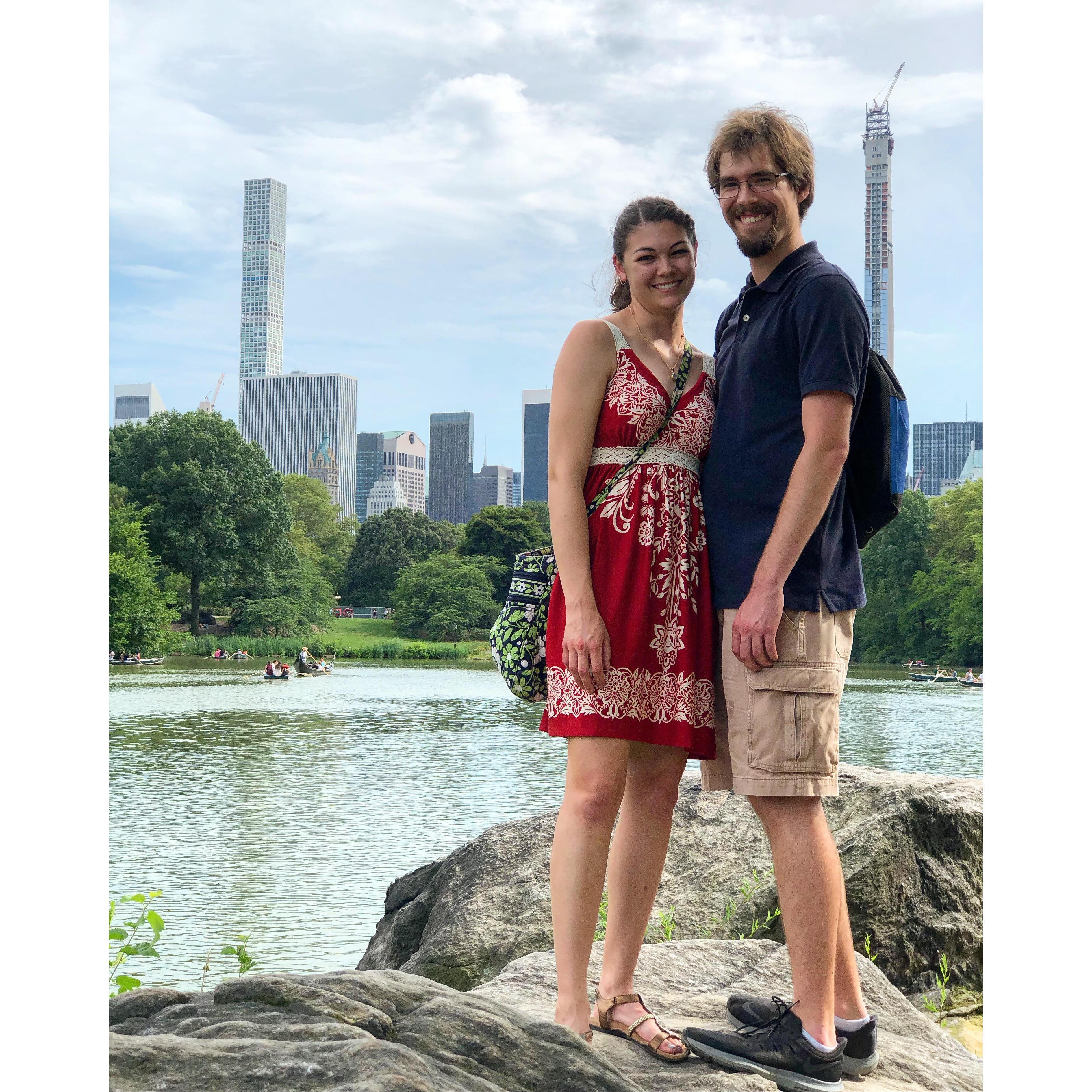 Central Park, NYC with Michael Barr before seeing Come From Away on Broadway