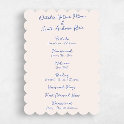 Beige Scalloped Wedding Program - Morgay