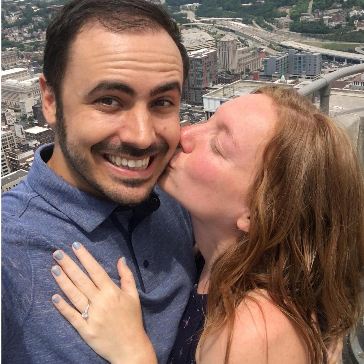 Getting engaged at Carew Tower