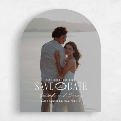 White Arch Wedding Save the Date - Querido Photo