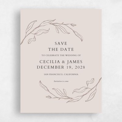 Classic Greige, Beige Wedding Save the Date - Everhart Portrait