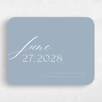 Blue Rounded Wedding Save the Date - Zion Landscape
