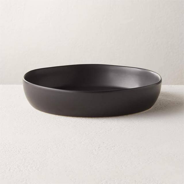 Crisp Matte Black Pasta Bowl