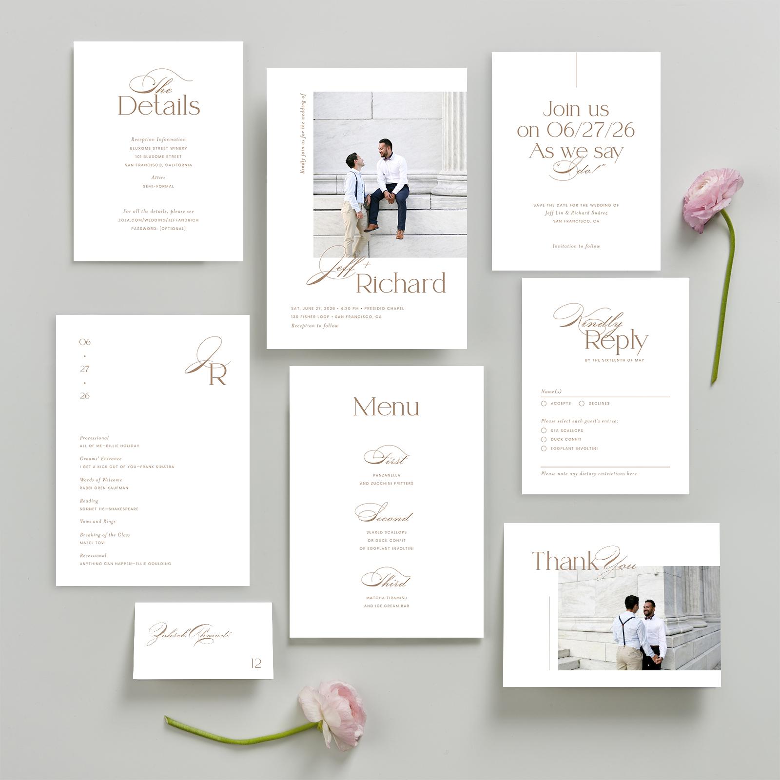 Dulce | Grayed Navy | Zola Wedding Enclosure Cards
