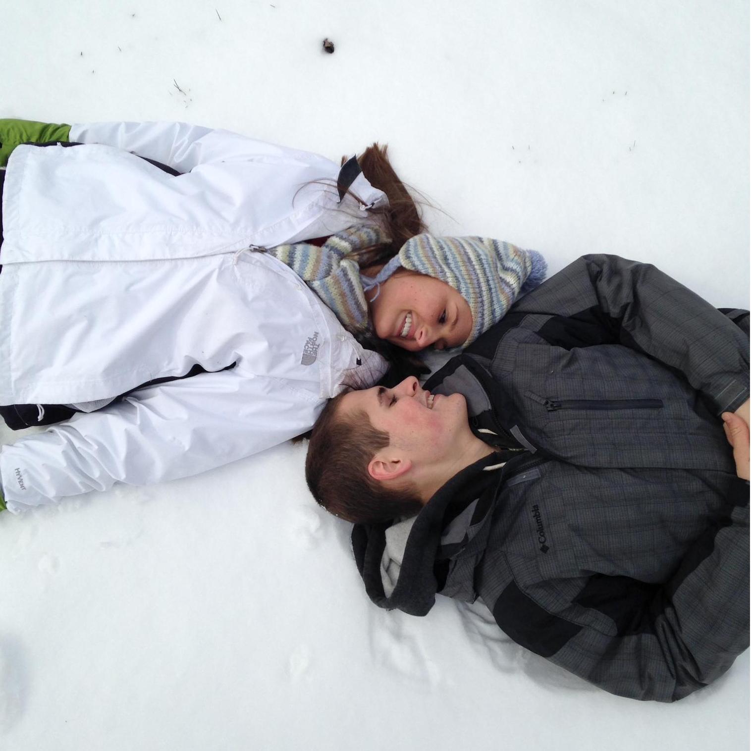 We made Julia (Justin's younger sister) take hundreds of pictures of us in the snow!
