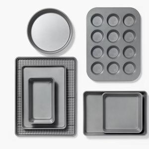 8pc Nonstick Bakeware Set Gray - Figmint™: Figmint Kitchen Baking Set, PTFE-Free, Oven & Dishwasher Safe, 450°F Limit
